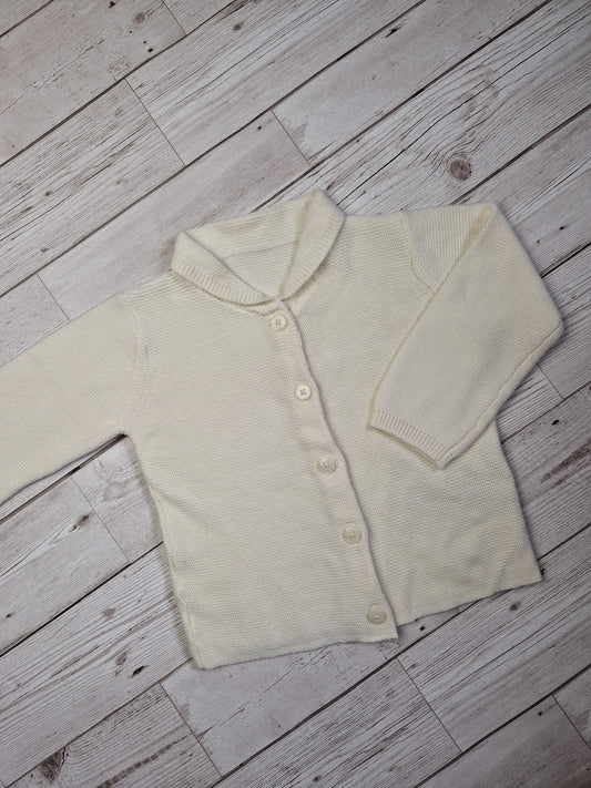 9-12m cream collared cardigan - Cait's Cardigans