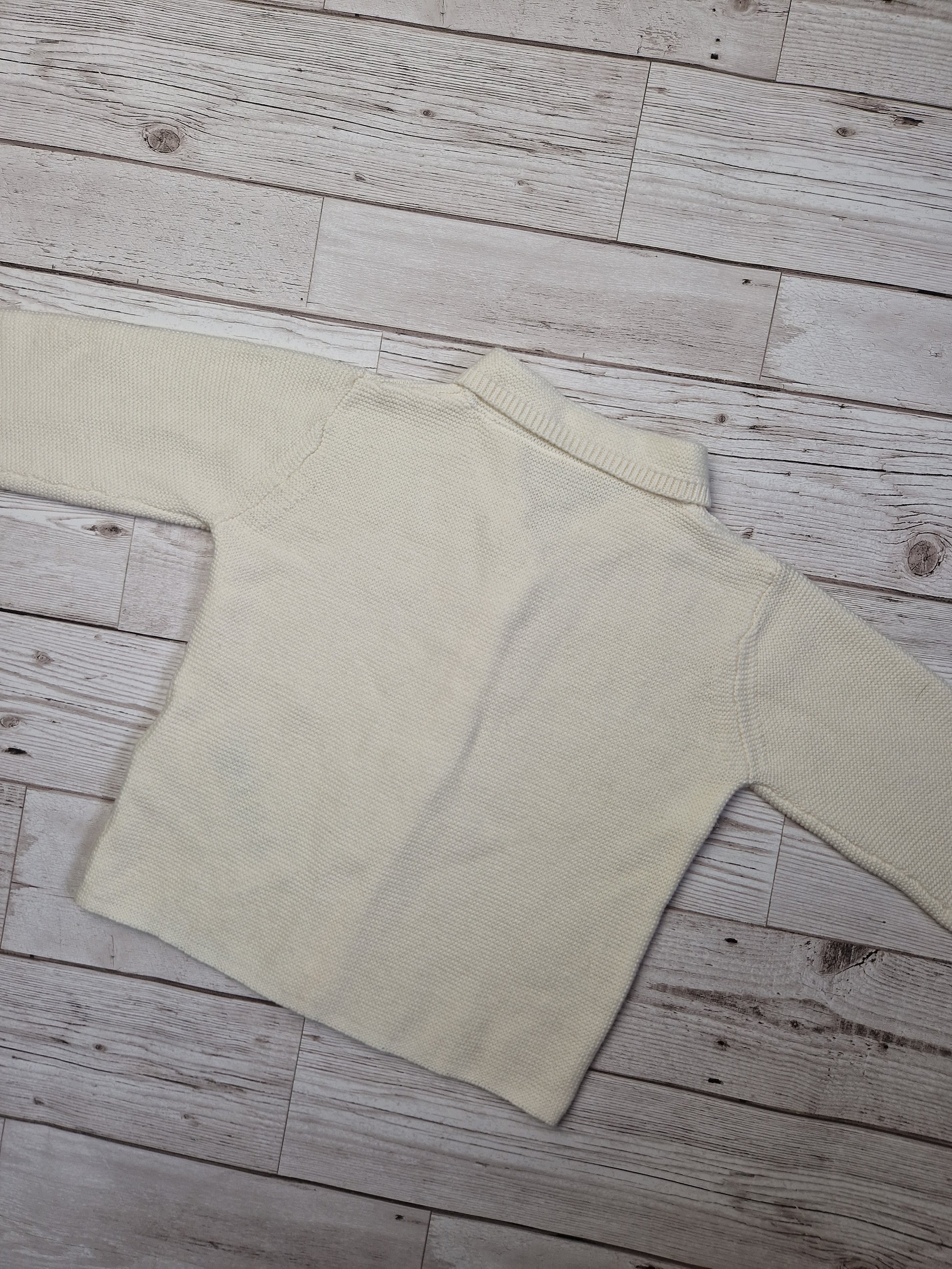 9-12m cream collared cardigan - Cait's Cardigans