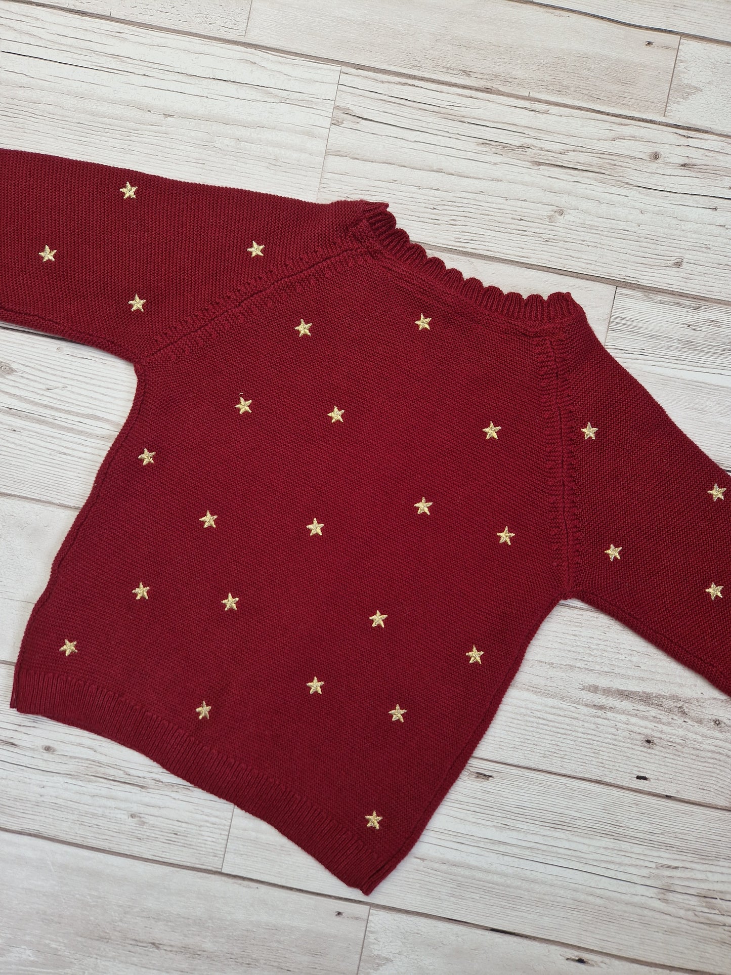 3-6m red star cardigan