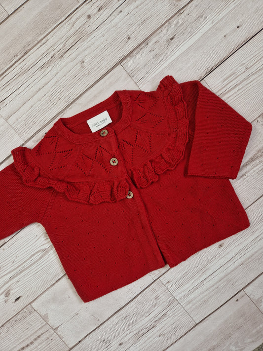 0-3m red cardigan - Cait's Cardigans