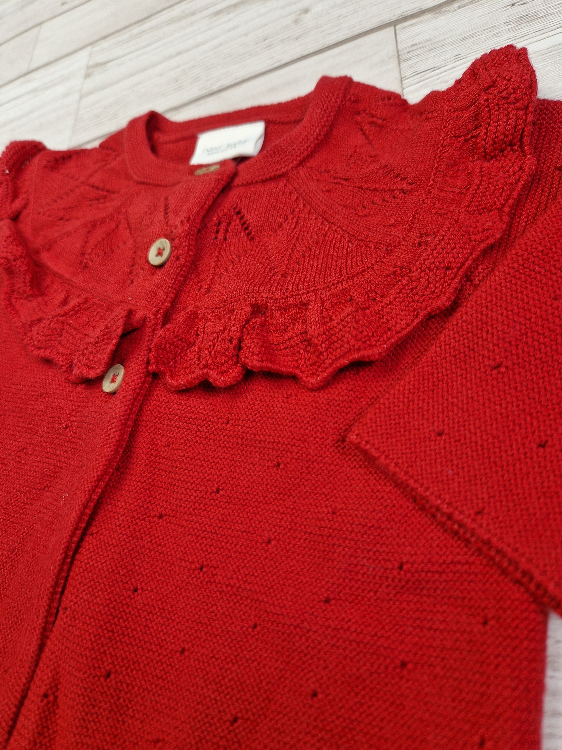 0-3m red cardigan - Cait's Cardigans