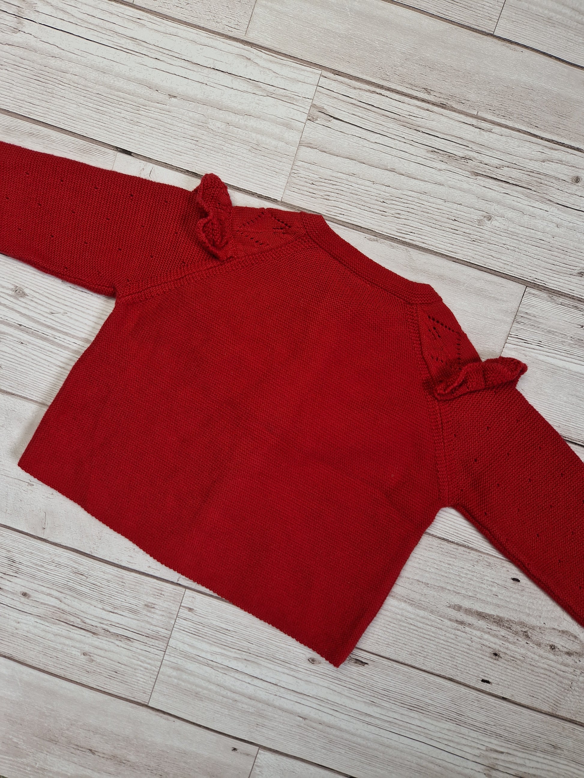 0-3m red cardigan - Cait's Cardigans