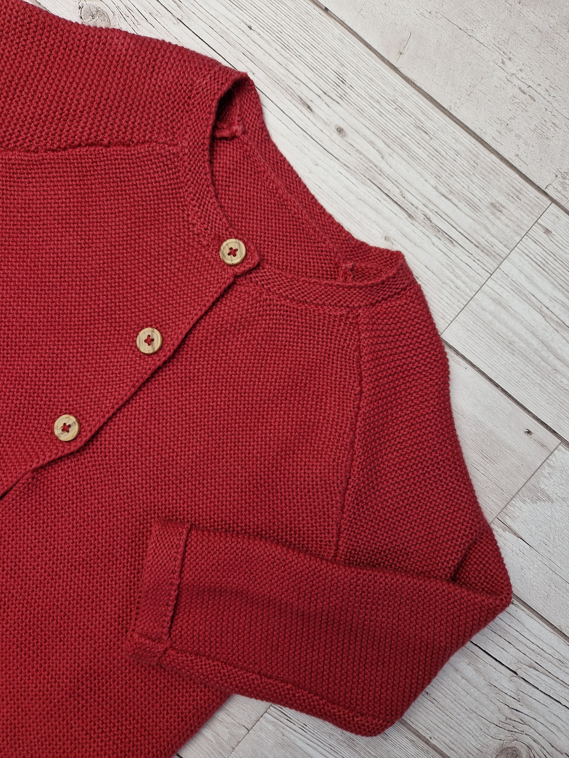 12-18m "let it snow" red cardigan - Cait's Cardigans