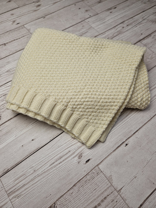 Cream baby blanket - Cait's Cardigans