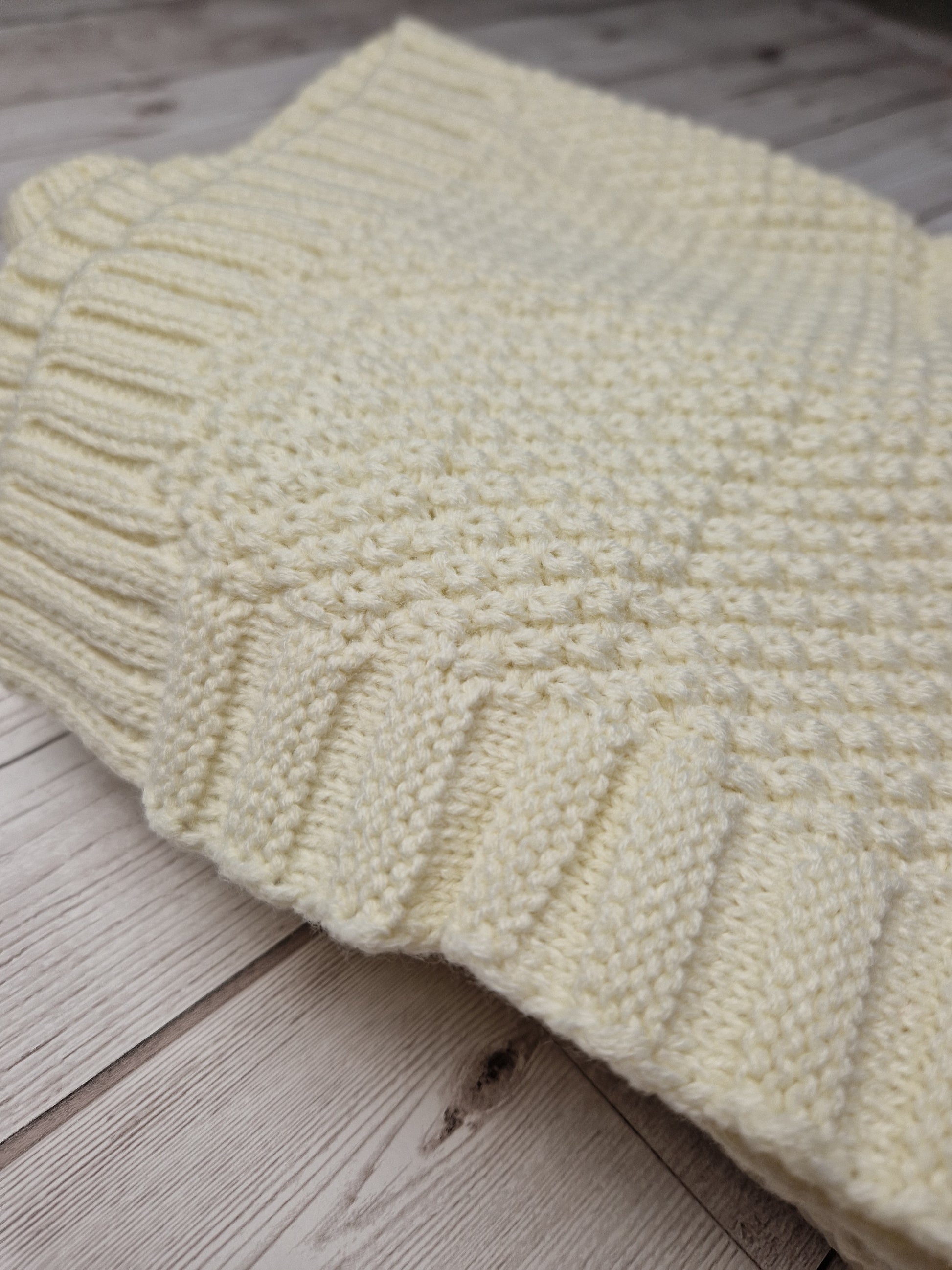 Cream baby blanket - Cait's Cardigans