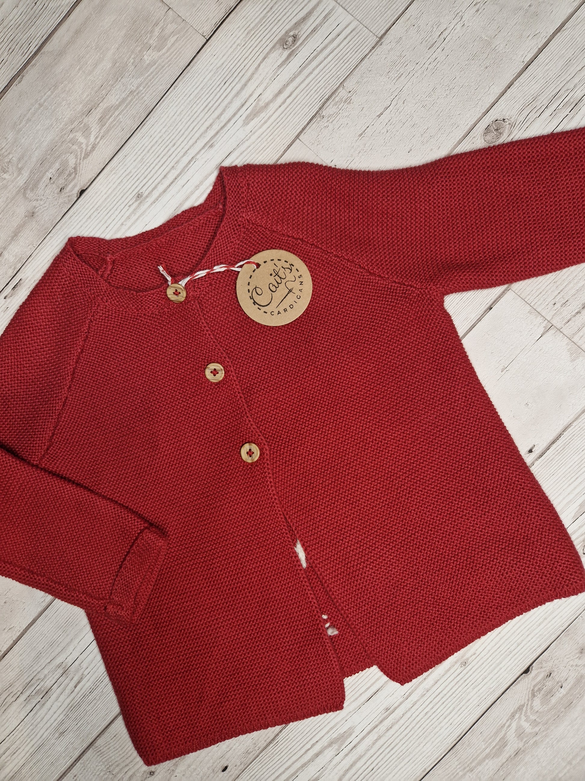 12-18m "let it snow" red cardigan - Cait's Cardigans