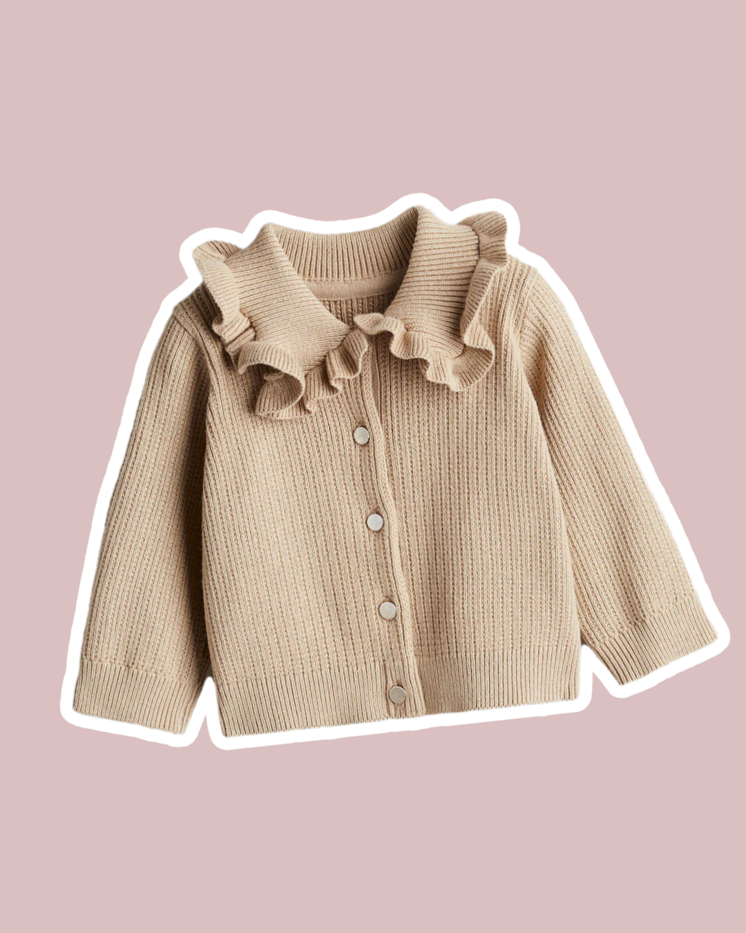 Beige collared cardigan