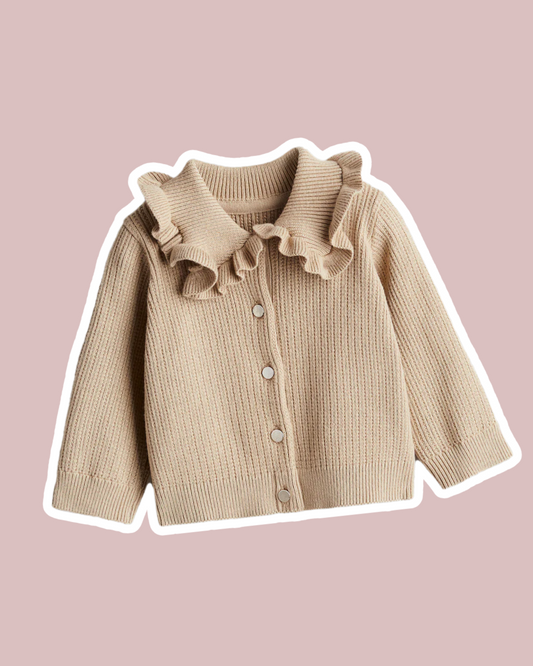 Beige collared cardigan - Cait's Cardigans