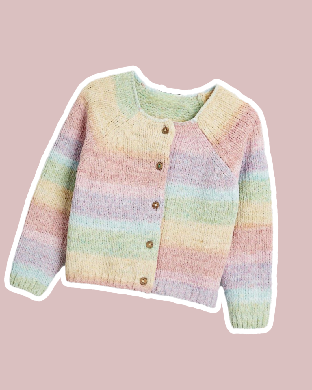 Rainbow chenille cardigan - Cait's Cardigans