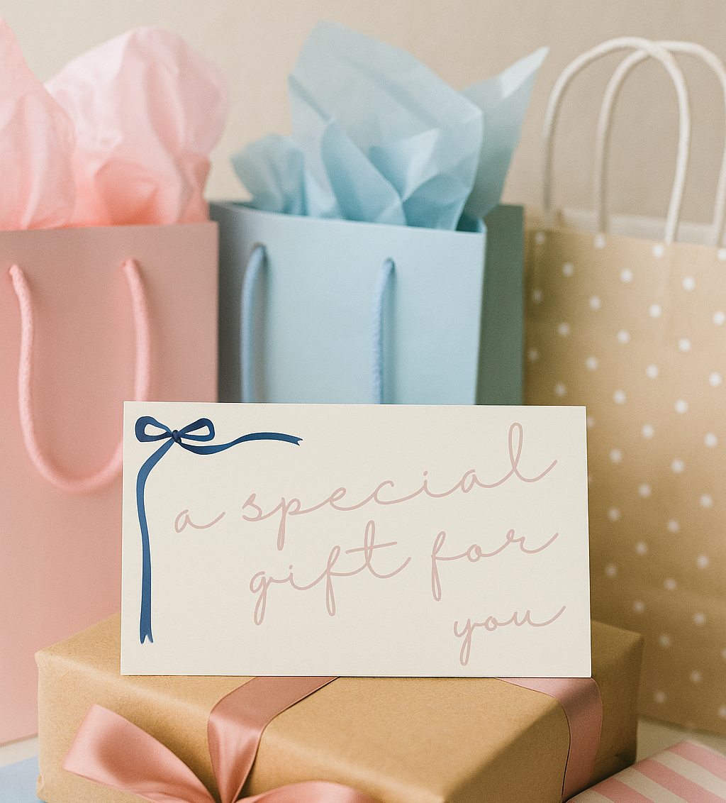Gift voucher card for personalised embroidered baby jumper, perfect baby shower gift idea for pregnant mum to be.