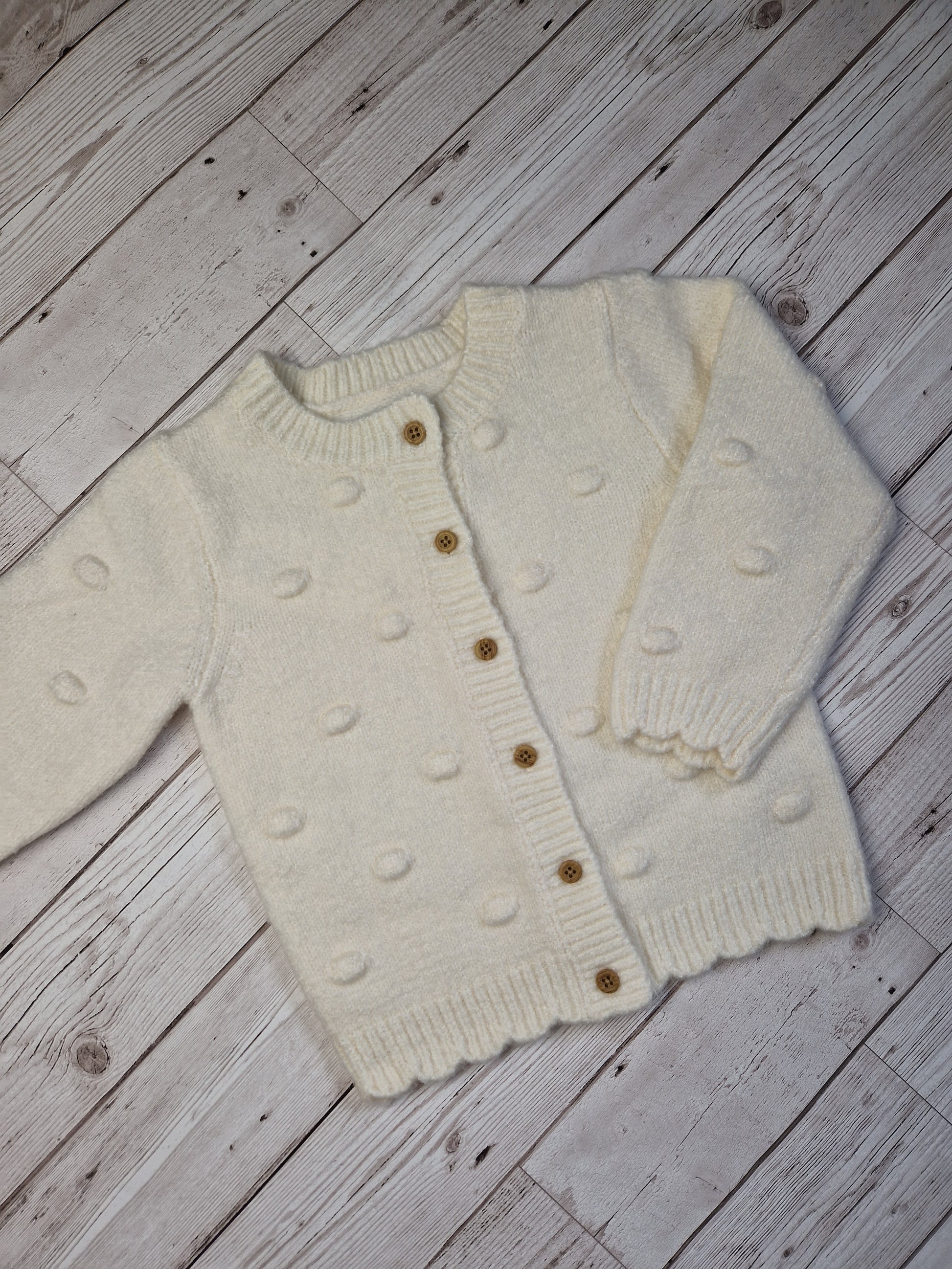 18-24m cream bobble cardigan - Cait's Cardigans
