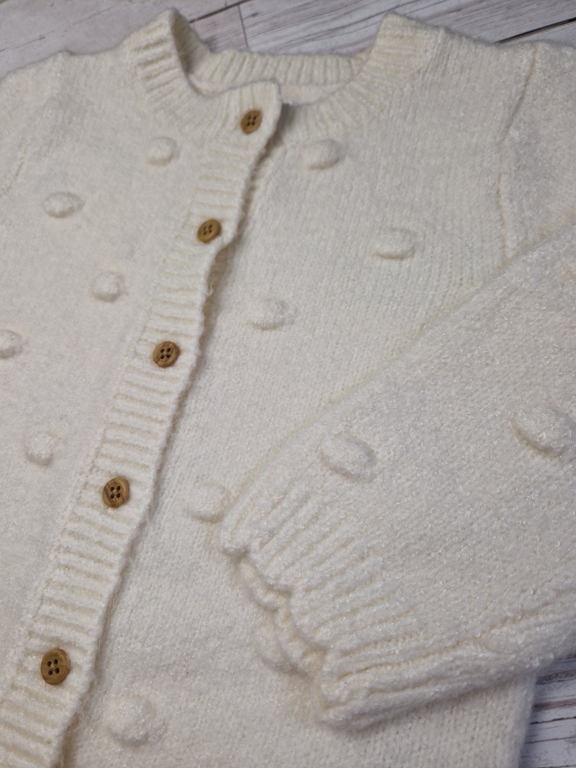 18-24m cream bobble cardigan - Cait's Cardigans