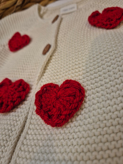 Chunky hearts frill cardi