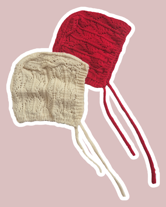 Knitted baby bonnet