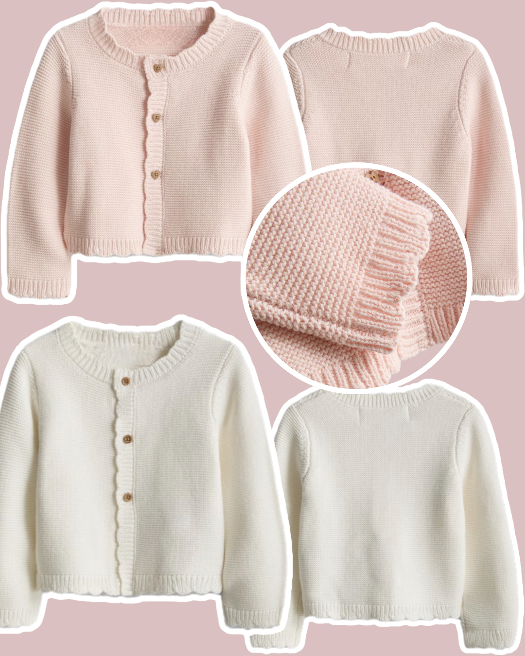 Scallop newborn cardigan