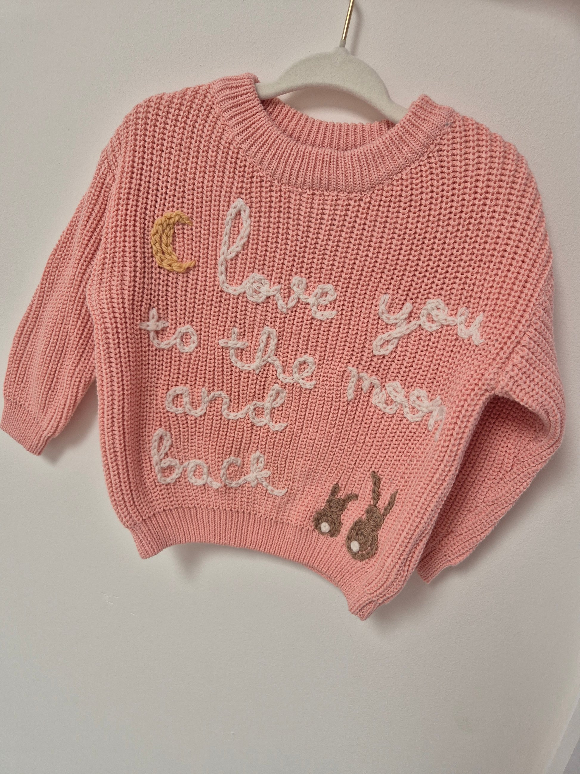 "to the moon and back" jumper - Cait's Cardigans 