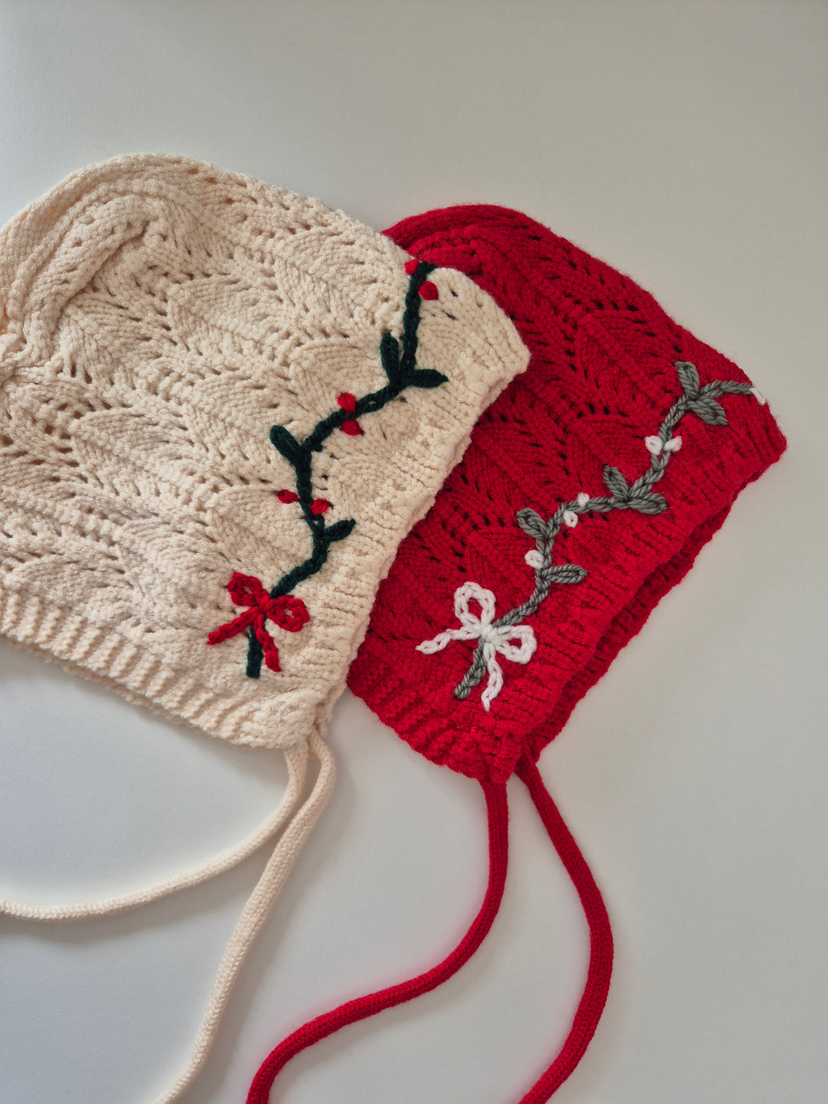 Knitted baby bonnet