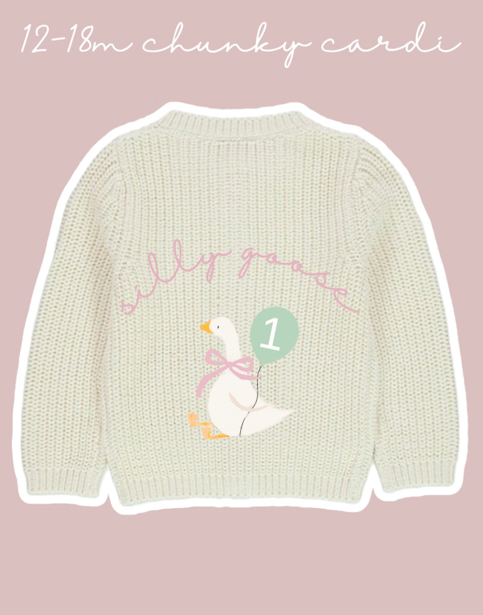 Silly goose cardigan