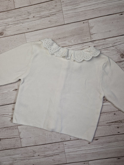 2-3y white broderie cardigan